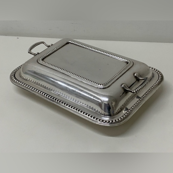 Antique Wallace EPNS Silver Plated Gadrooned Lidded Handled Serving Dish England - Picture 3 of 16